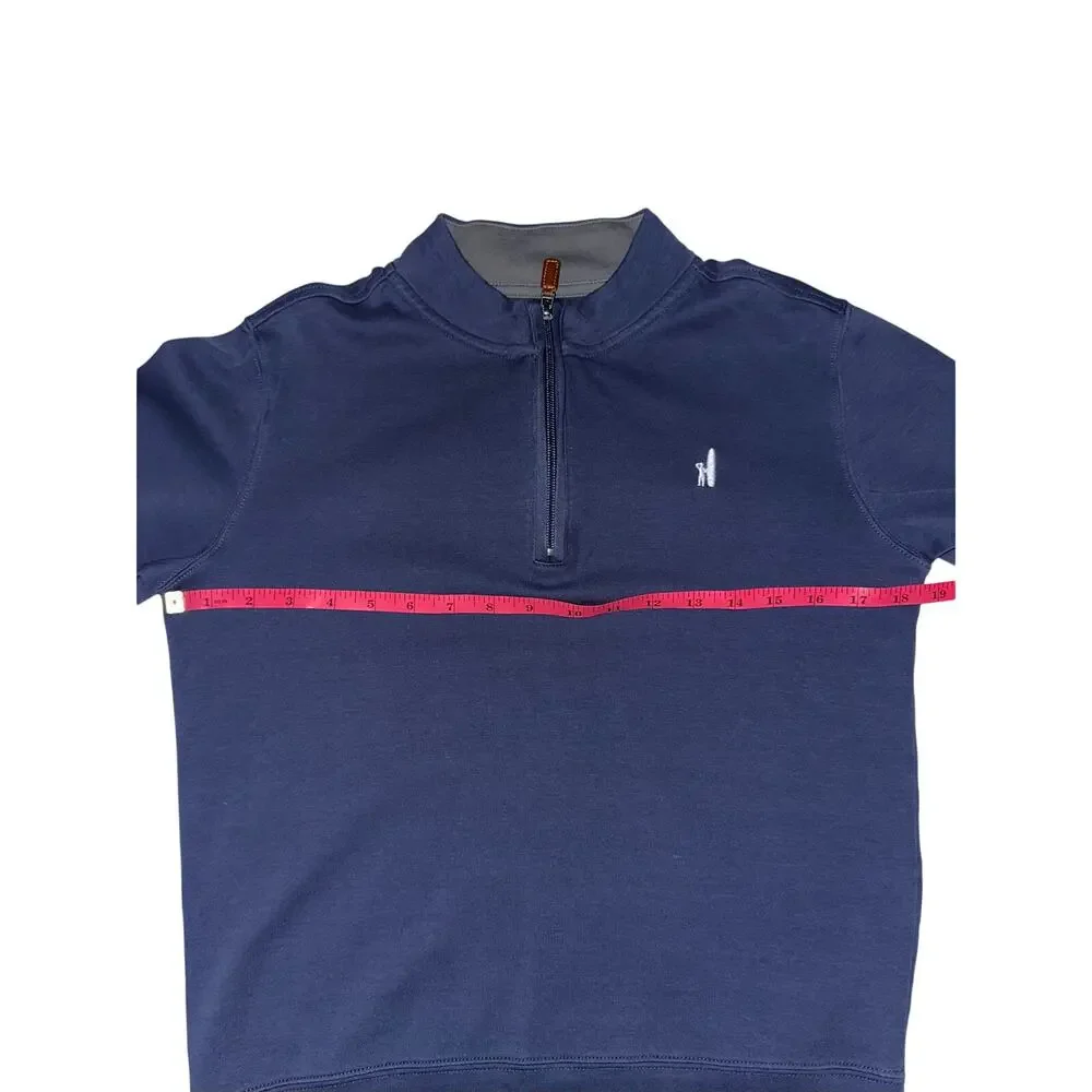 Johnnie-O West Coast Prep Boys Blue Balboa Jr 1/4 Zip Cotton Pullover Size 12
